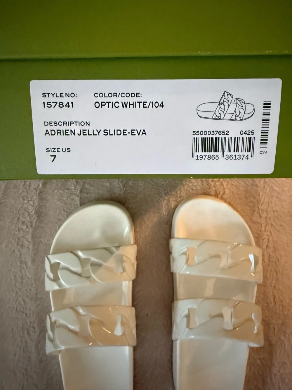 Tory Burch White Double-Chain Slide Sandals